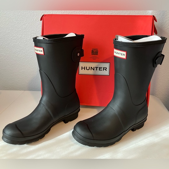 New! Hunter Classic Black Rain Snow Winter Boots Size 6 - Picture 2 of 9